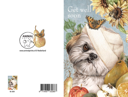 Staande klapkaart thema - Get well soon