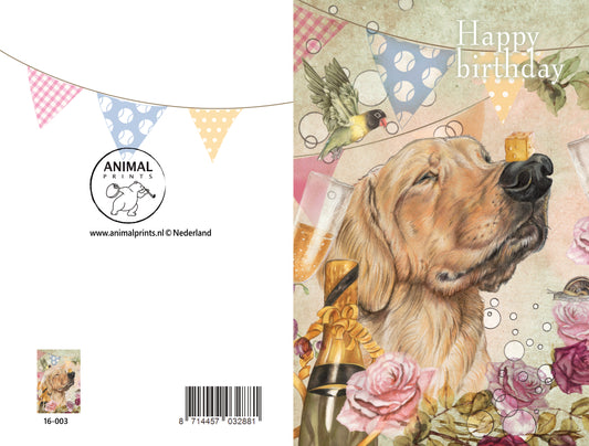 Staande klapkaart thema - Happy Birthday - Dog
