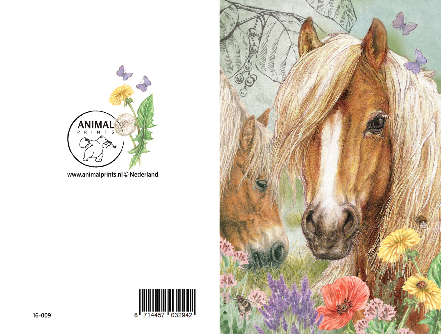 Staande klapkaart thema - Beautifull Horses