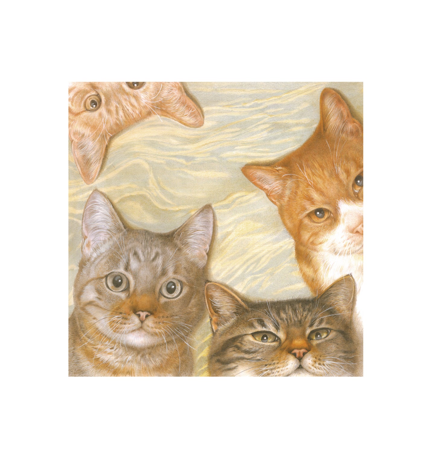 Katoenen winkelshopper met bedrukking - Kattencollage