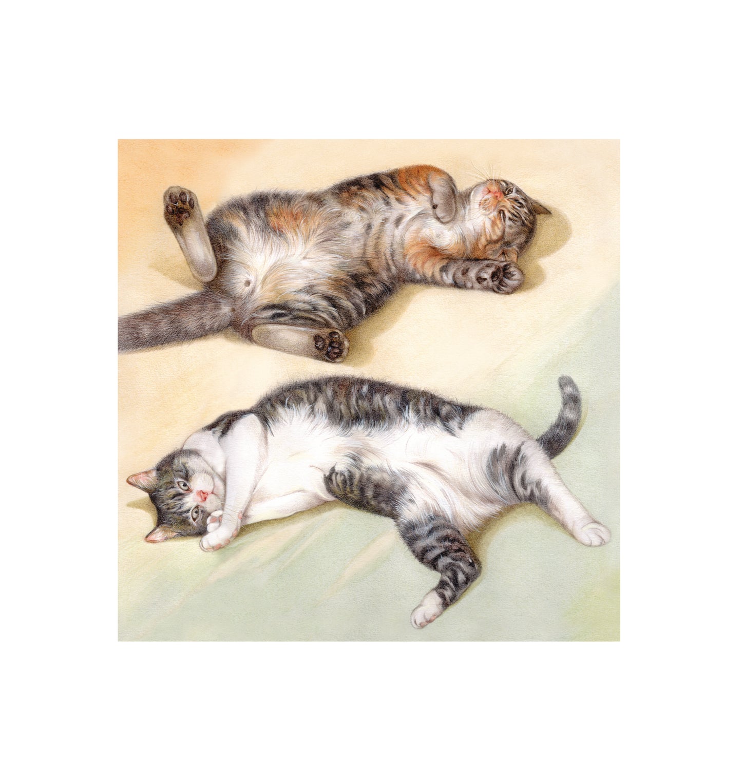 Cotton shopping bag with print - Lying cats