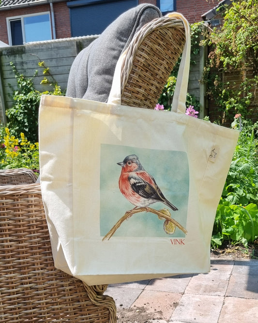 Katoenen winkelshopper met bedrukking - Vink