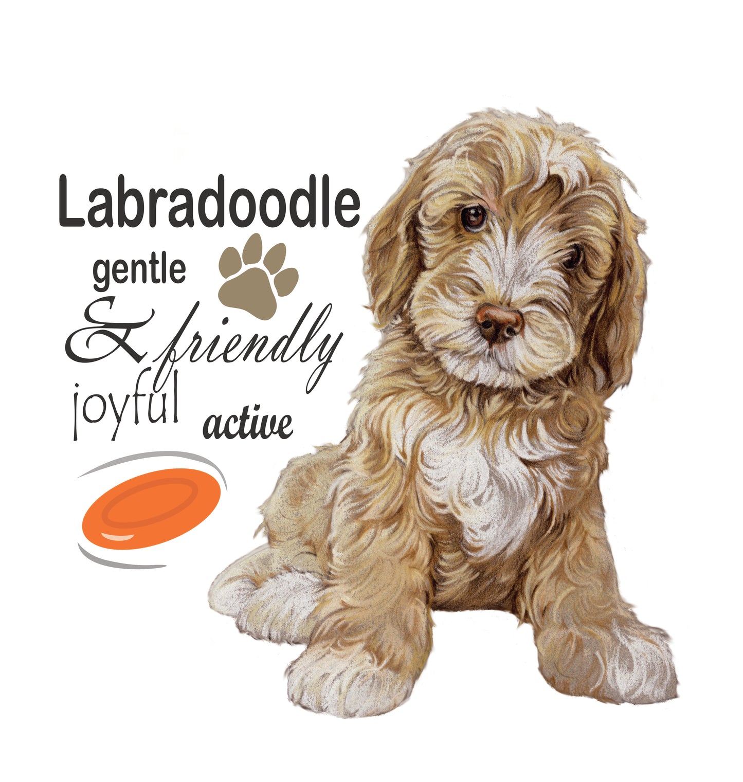 Cotton shopping bag with print - Labradoodle