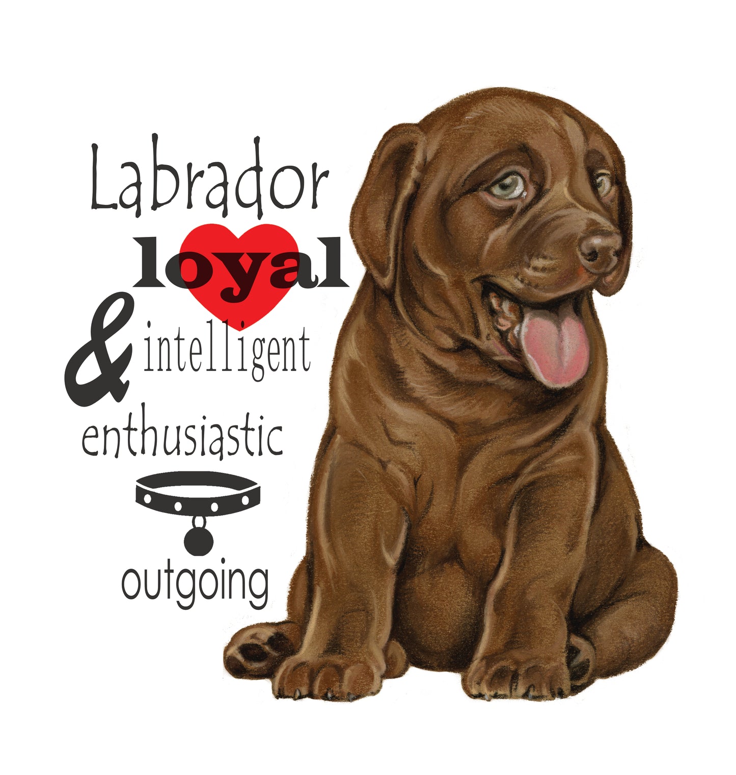 Einkaufstasche aus Baumwolle mit Aufdruck – Labradorbraun