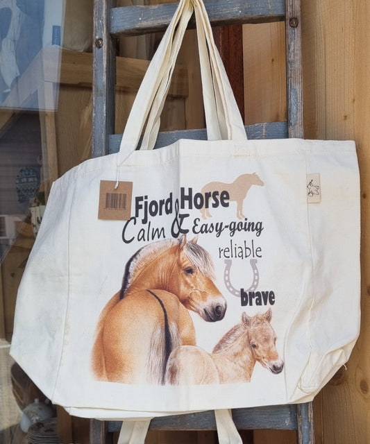 Katoenen winkelshopper met bedrukking - Fjordenpaard