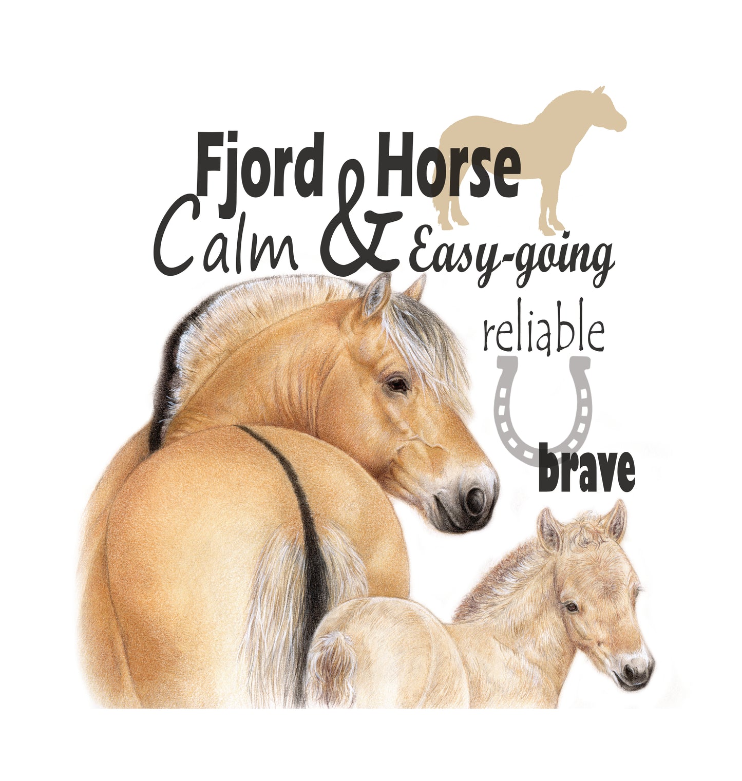 Einkaufstasche aus Baumwolle mit Aufdruck – Fjordpferd