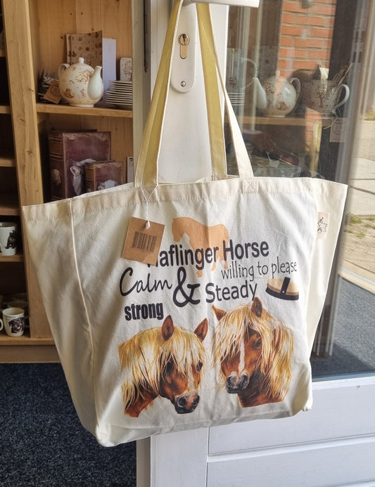 Cotton shopping bag with print - Haflingers