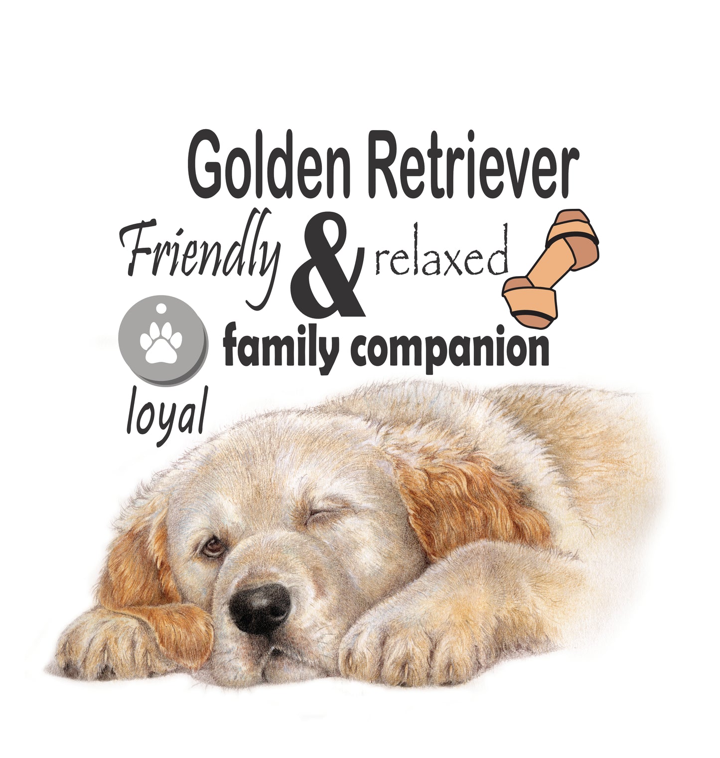 Katoenen winkelshopper met bedrukking - Golden Retriever