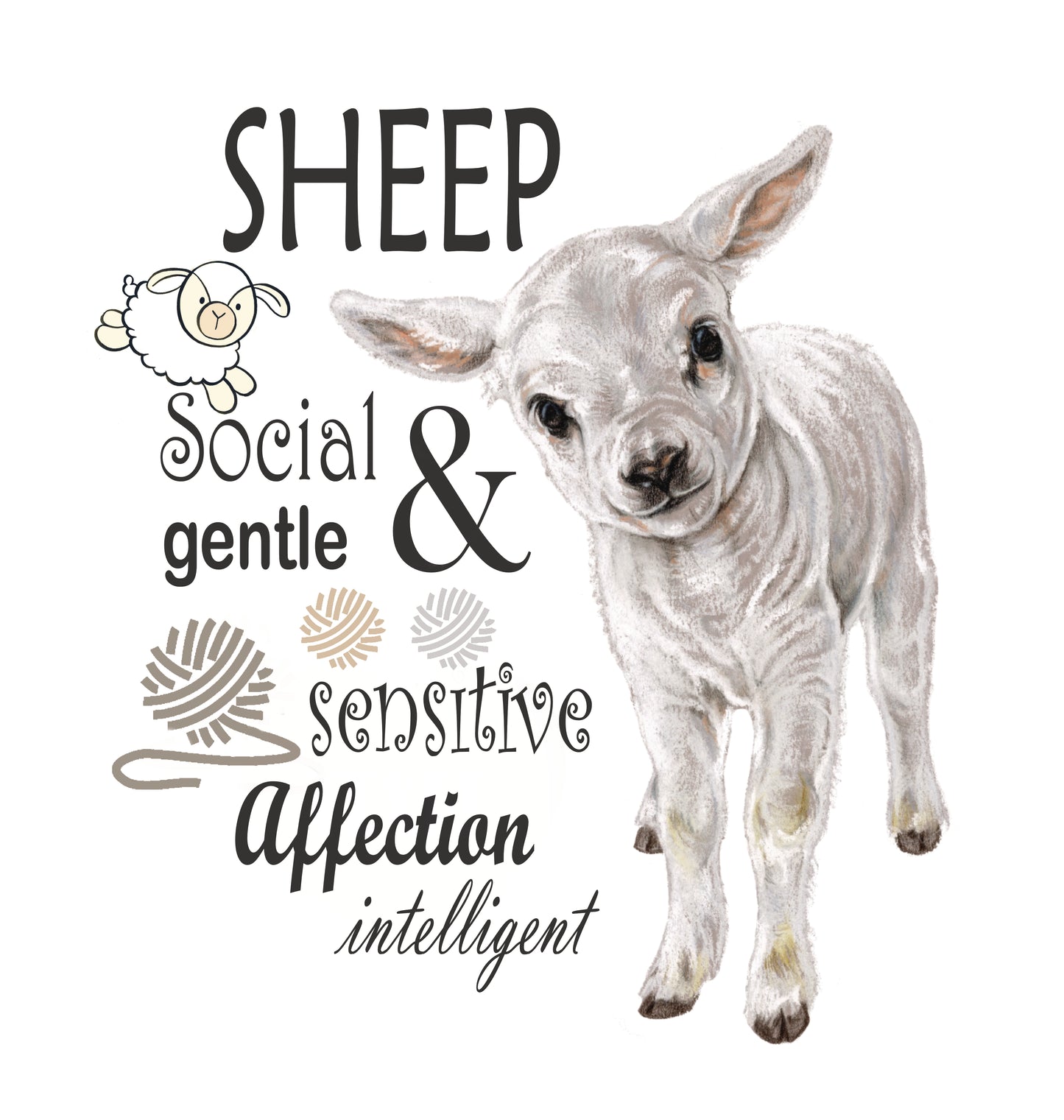 Katoenen winkelshopper met bedrukking - Schaap