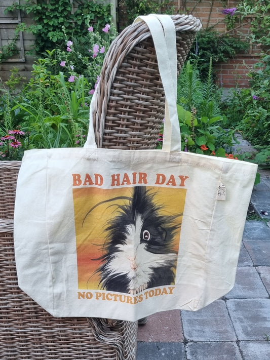 Katoenen winkelshopper met bedrukking - Bad Hair Day - Cavey - Cavia
