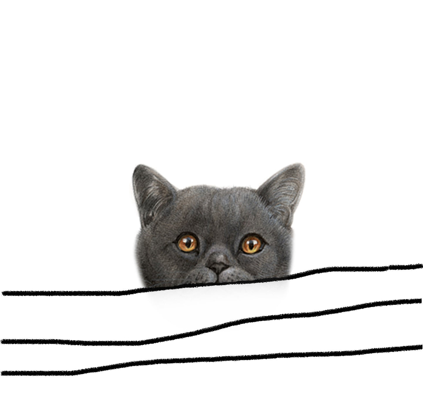 Einkaufstasche aus Baumwolle mit Aufdruck – Katze schaut sich um