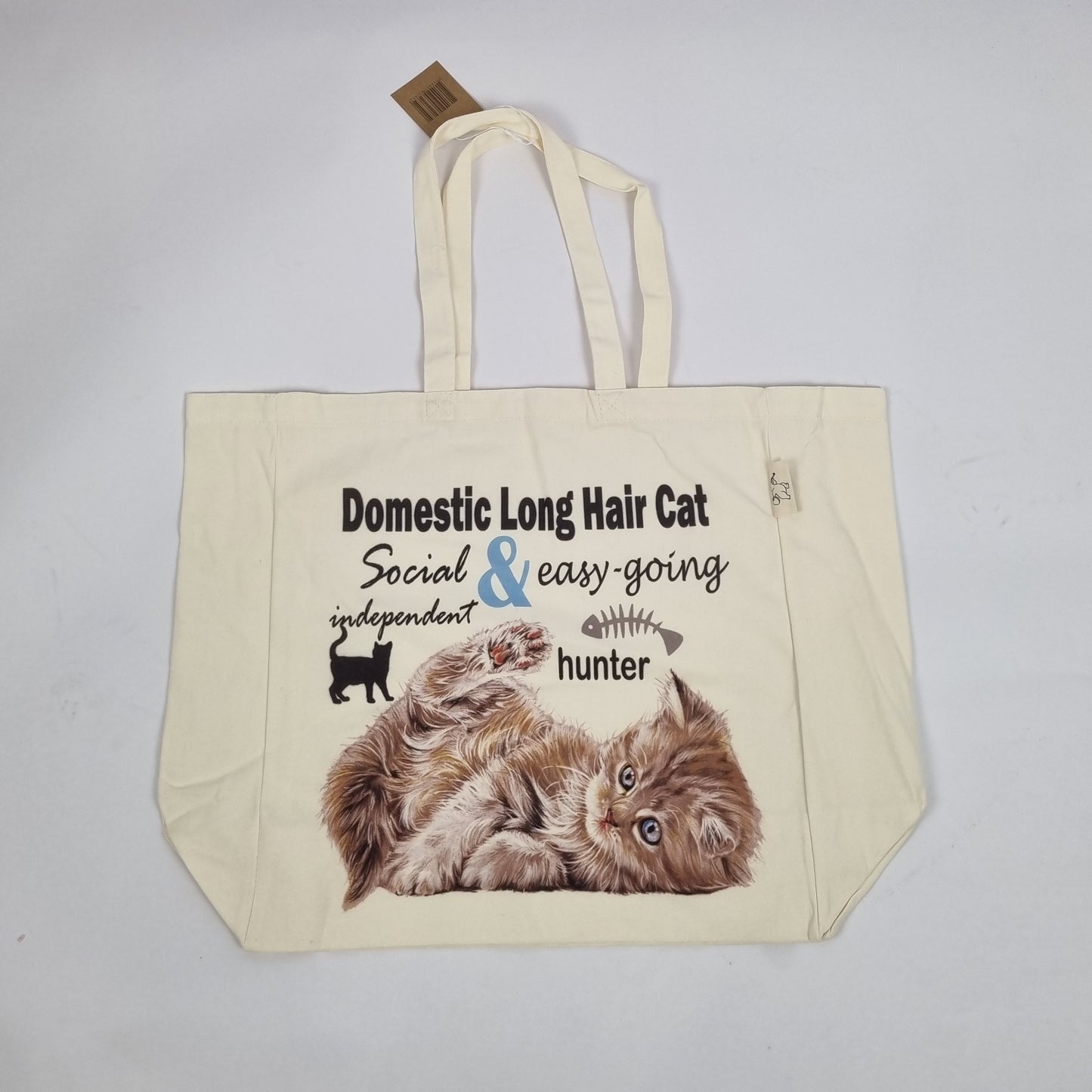 Cotton shopping bag with Kitten print - one of a Kind