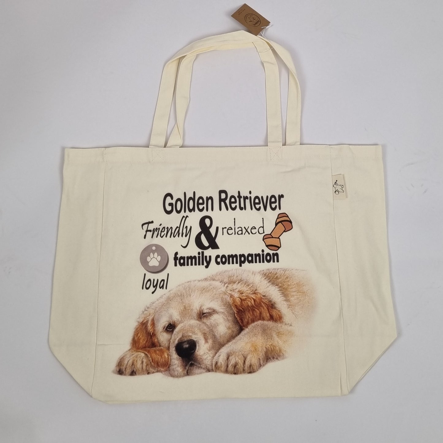 Katoenen winkelshopper met bedrukking - Golden Retriever