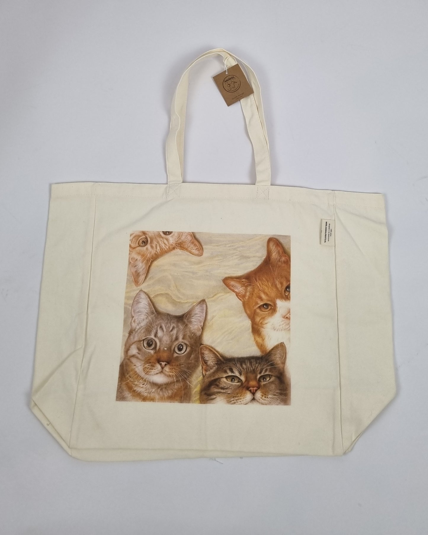 Katoenen winkelshopper met bedrukking - Kattencollage