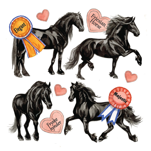 Onderzetter - 38-075 Friese Paarden collage