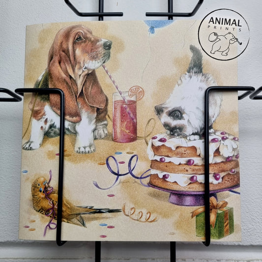 Square Card - Hip Hip Hooray. Welcome to my birthday party!!!