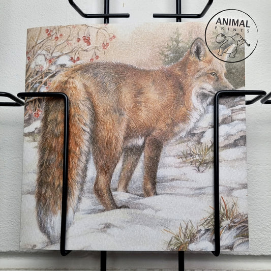 Square card - Fox in the snow