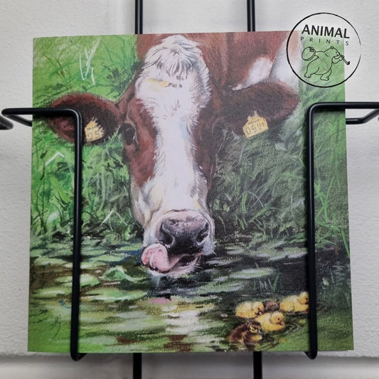 Vierkante kaart - Wie heeft er behoefte aan een oude koe uit de sloot, als er nieuwe gewoon naast staan?