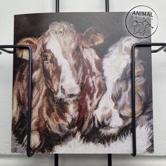 Vierkante kaart - Twee koeien - Kalverliefde