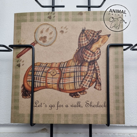 Square card - Sherlock (Dachshund)