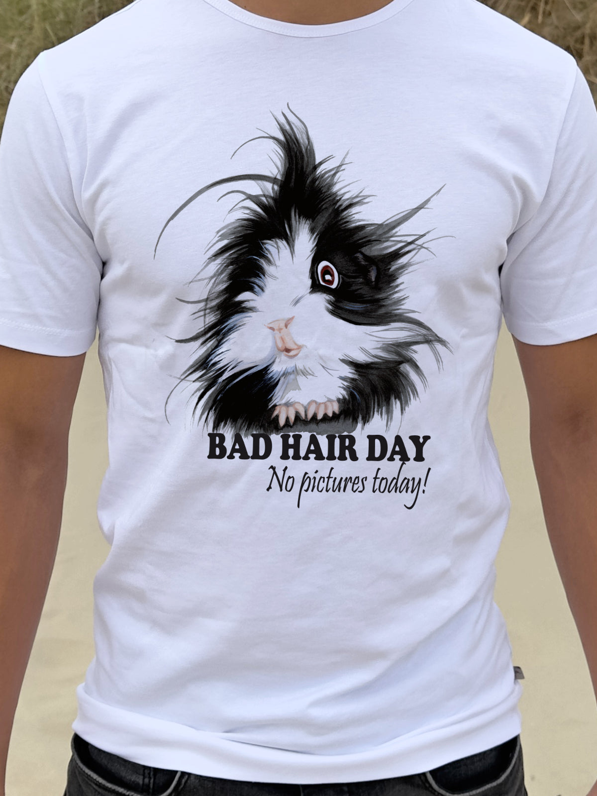 T-shirt Bad Hairday collectie: Woke up like this (01-303 ZW)