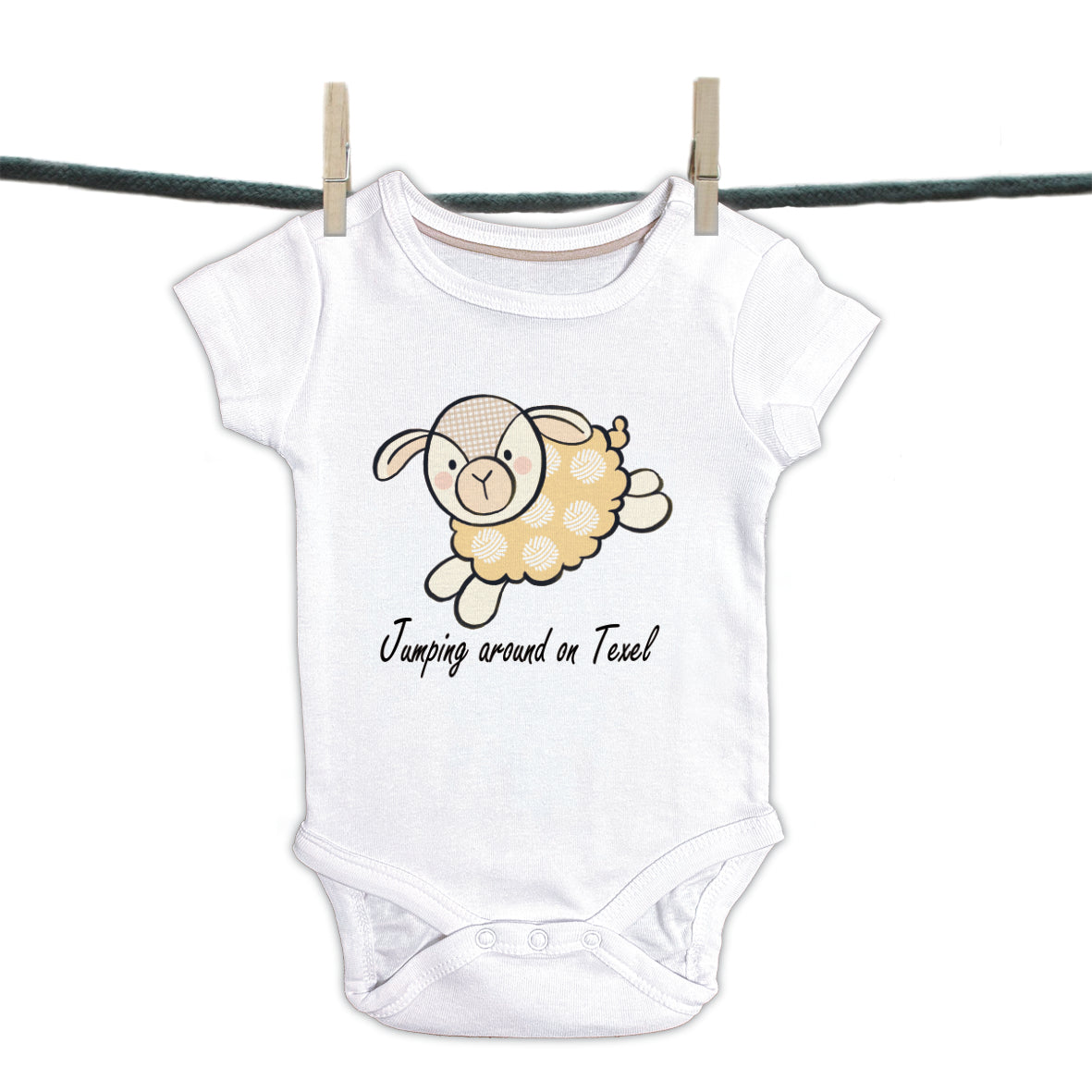 Babyromper Texel - Schaapje Jumping Around in Texel (T01-101)