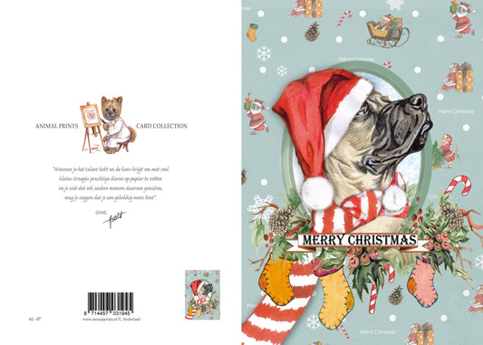 Klapkaart A4 formaat - Merry Christmus - Hond