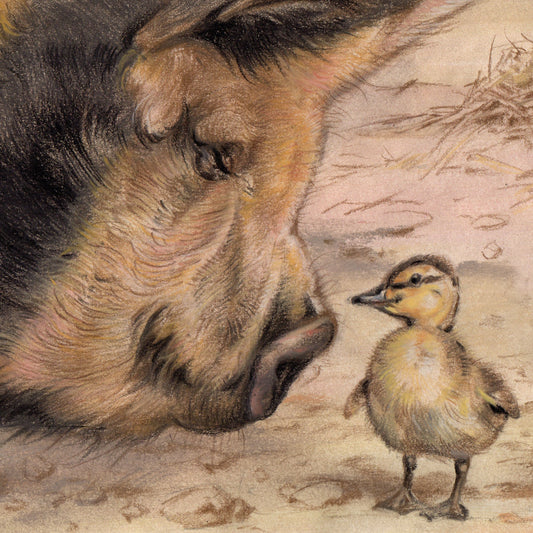 Quadratische Karte - Schwein & Küken
