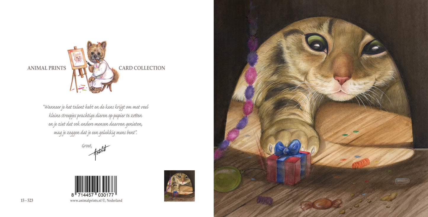 Vierkante kaart - Ik heb een klein cadeautje voor mijn muize-vriendje.....