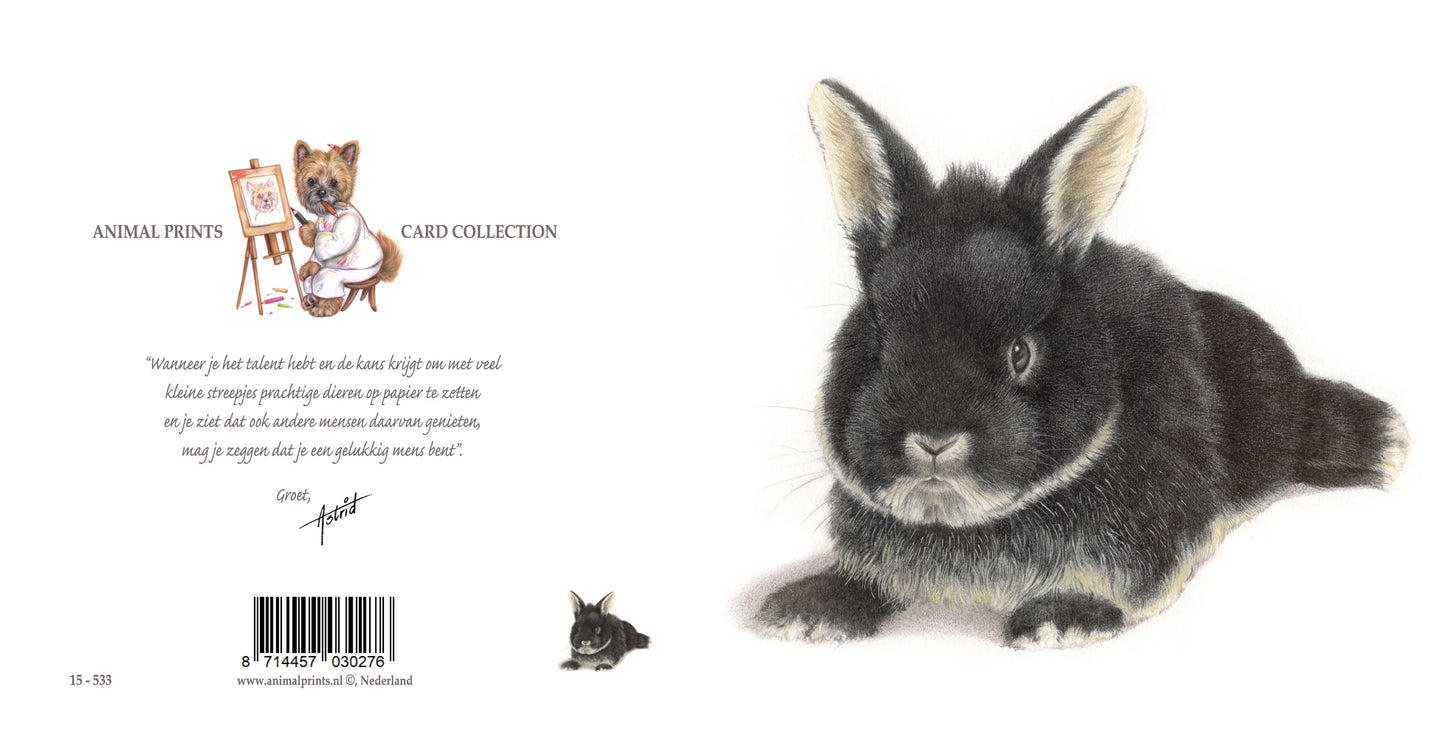 Vierkante kaart - Ook konijntjes zijn van harte welkom