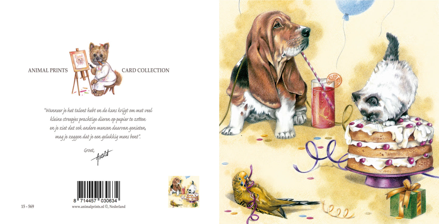 Vierkante kaart - Hieperdepiep, Hoera. Welkom op mijn verjaardagsfeestje!!!