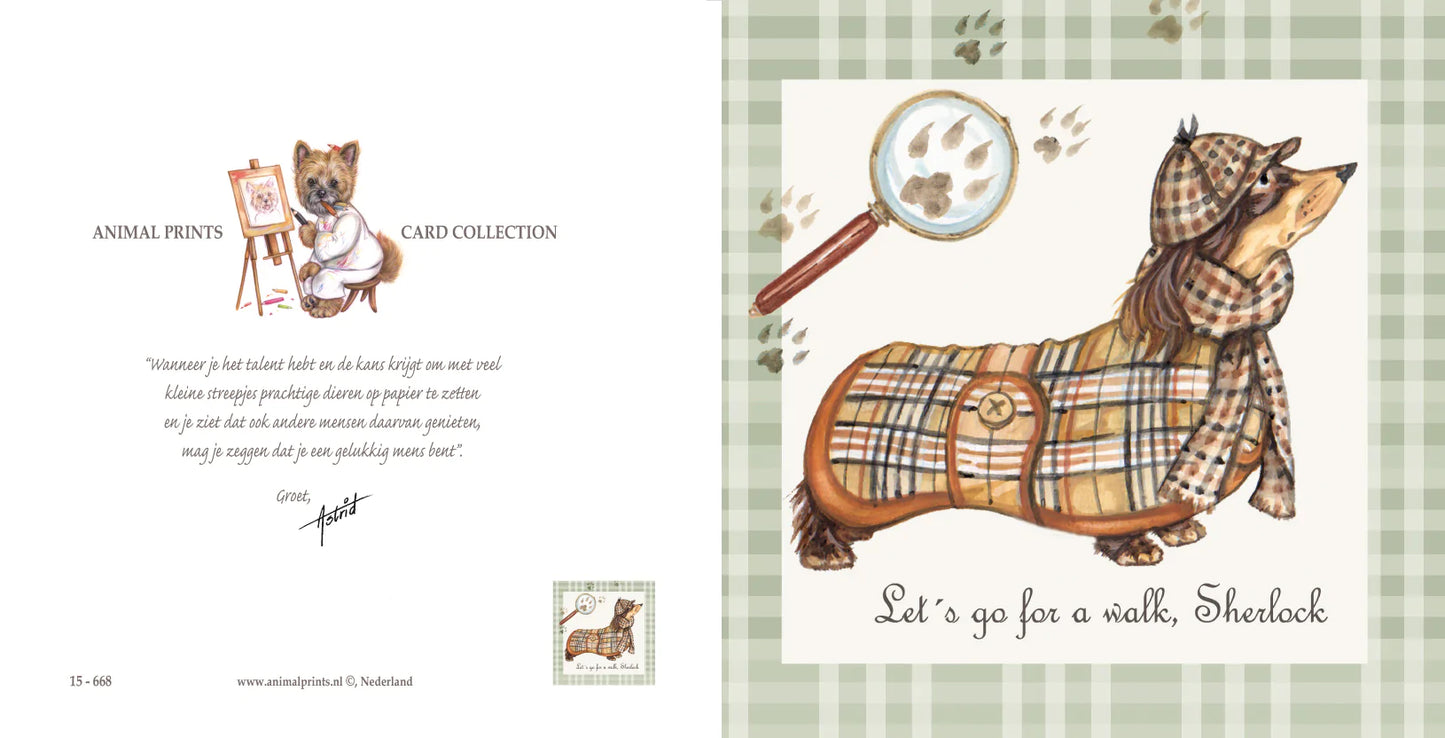 Vierkante kaart - Sherlock (Teckel/Dachshund)