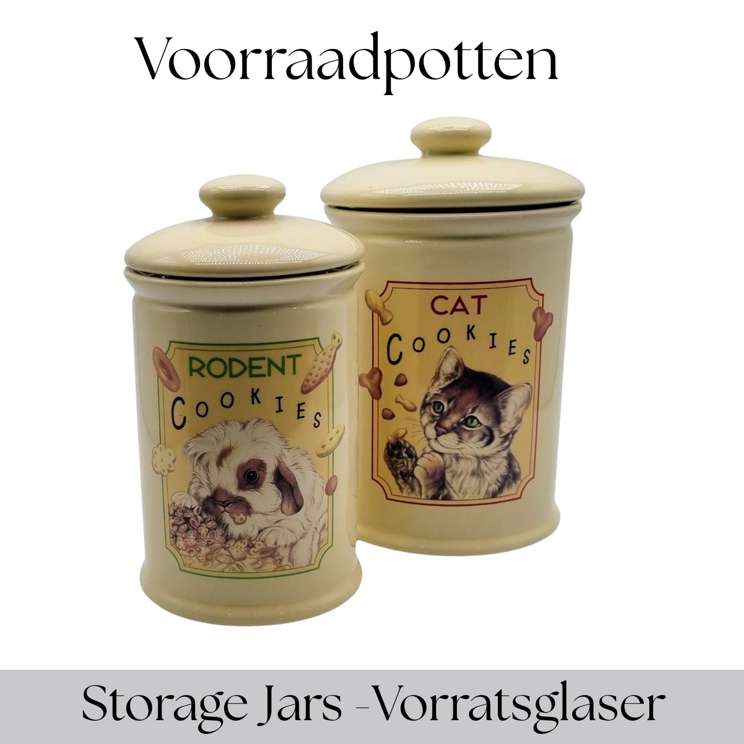 Stevige voorraad of koekjes potten. Er zijn 3 verschillende. Zolang de voorraad strekt