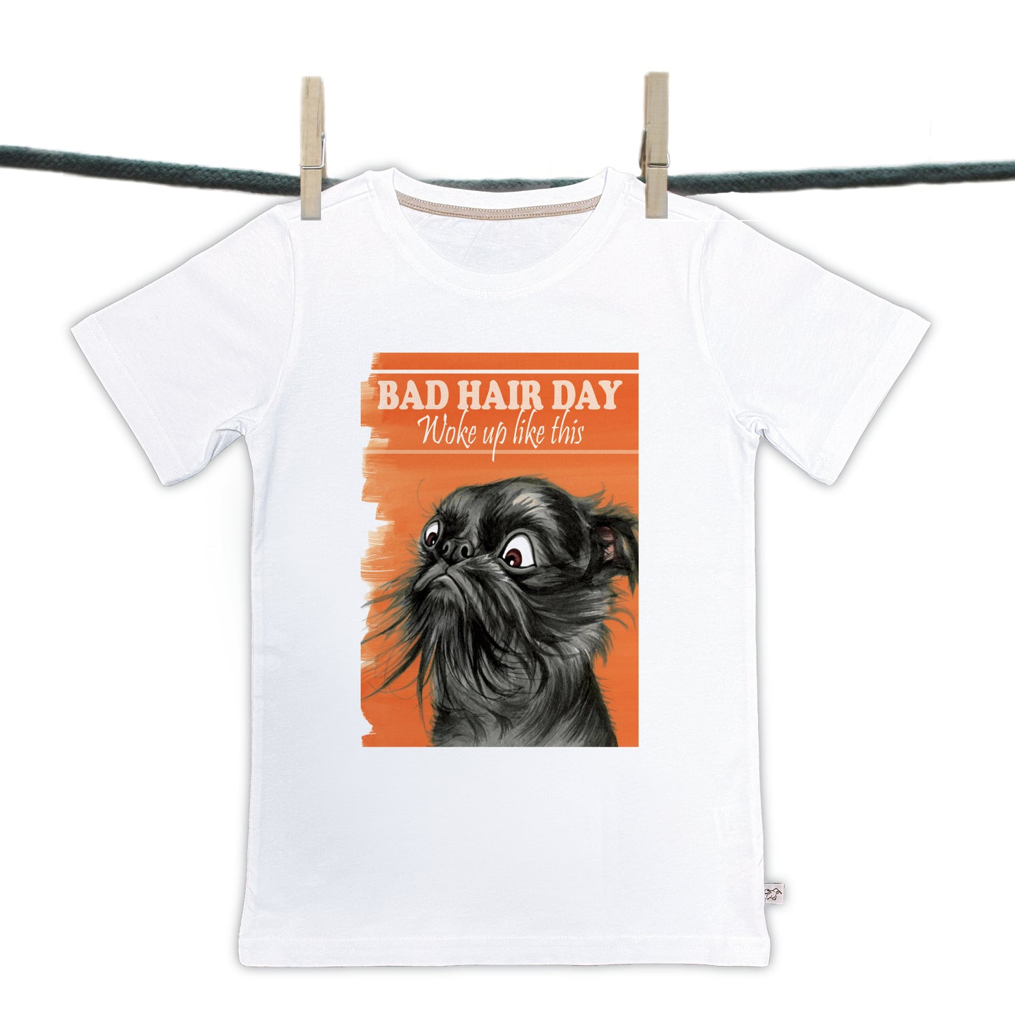 T-shirt Bad Hairday collectie: Woke up like this  (01-303 KL)