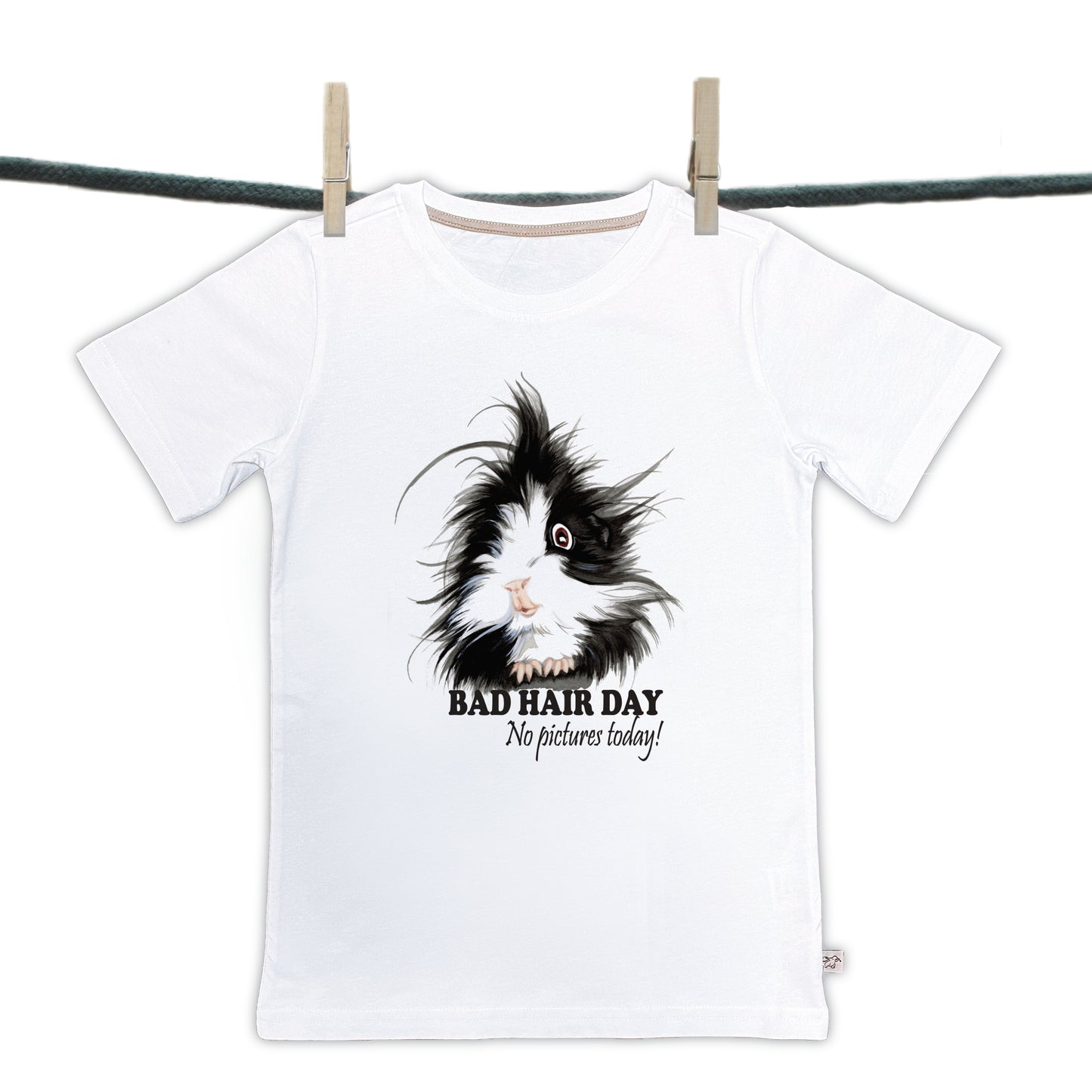 T-shirt Bad Hairday collectie: No pictures today (01-306 ZW)