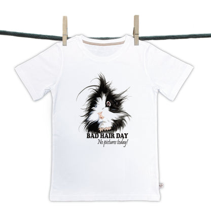 T-shirt Bad Hairday collectie: No pictures today (01-306 ZW)