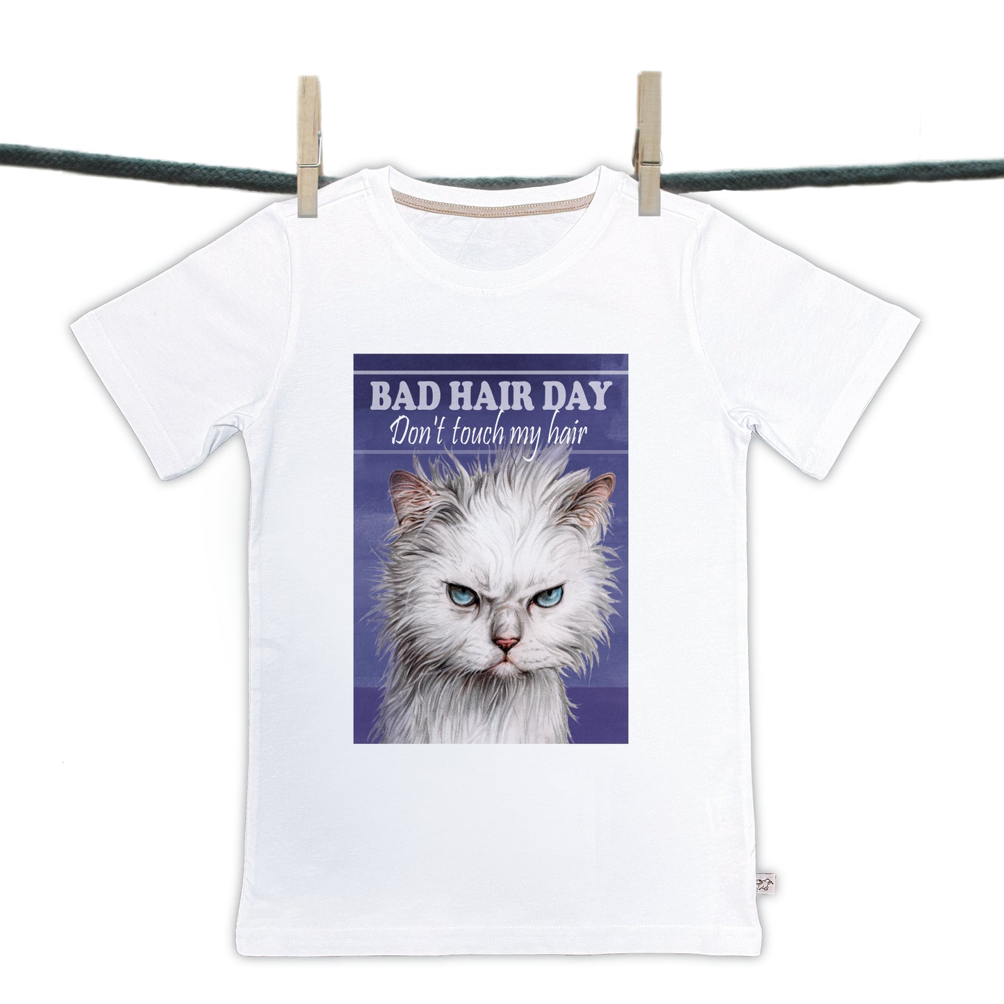 T-shirt Bad Hairday collectie: Don't touch my hair (01-307 KL)