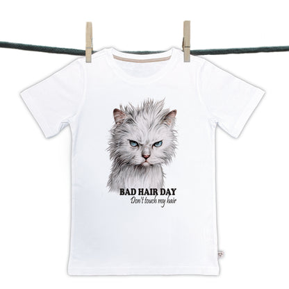 T-shirt Bad Hairday collectie: Don't touch my hair (01-307 ZW)