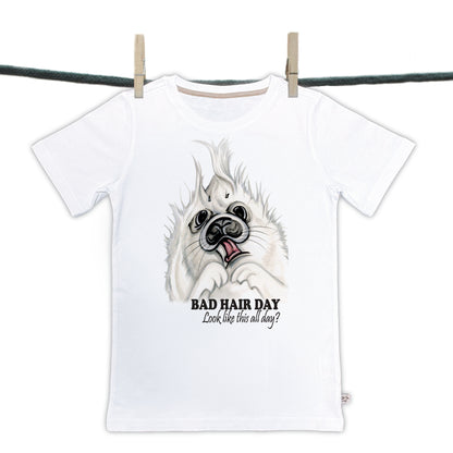 T-shirt Bad Hairday collectie: Look like this whole day  (01-315 ZW)