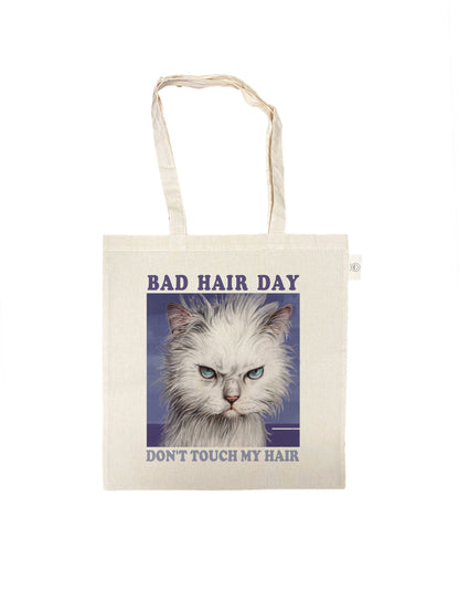 Katoenen tas - Bad Hair Day - Don't Touch my Hair - per 3 stuks