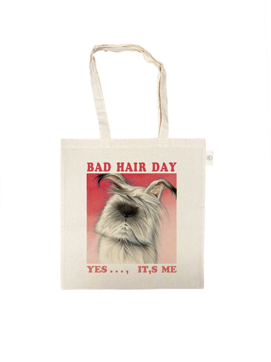 Katoenen tas - Bad Hair Day - Yes, it's me - per 3 stuks