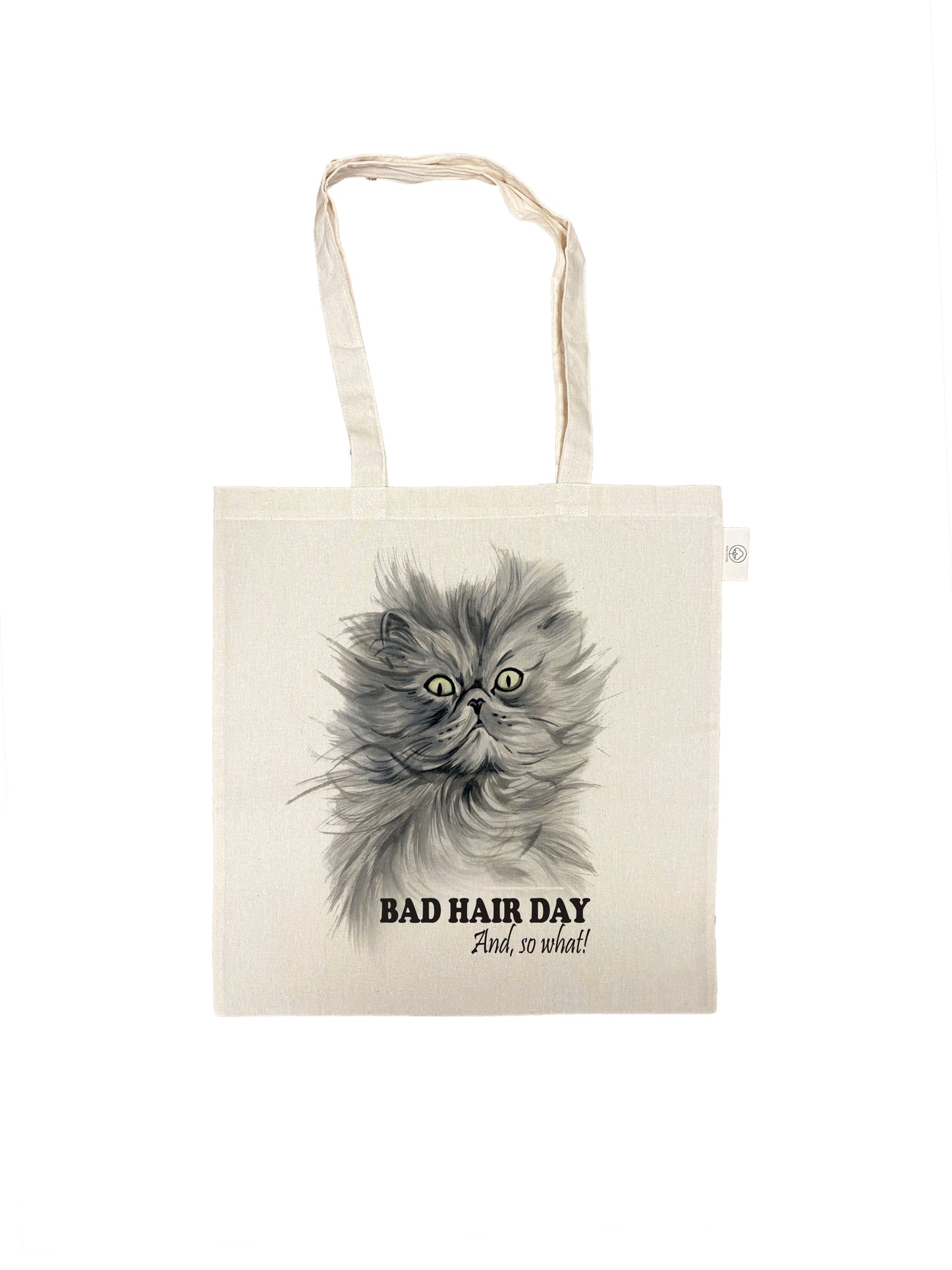 Katoenen tas - Bad Hair Day - And so what!! - per 3 stuks