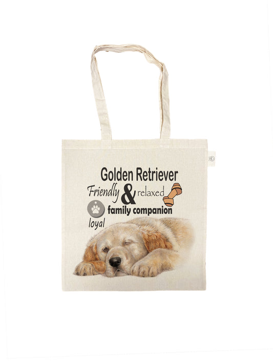 Katoenen tas - Golden Retriever - per 3 stuks