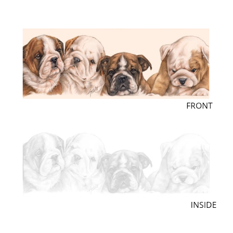 Smalle kaarten - Engels Bulldog - per 5 stuks