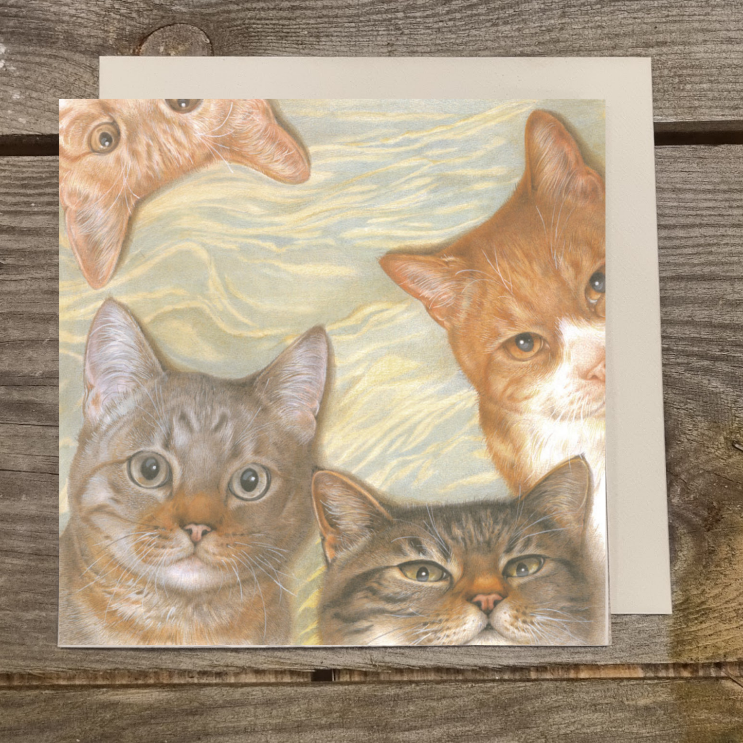 Quadratische Karte - Katzencollage