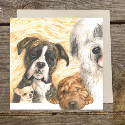 Quadratische Karte - Hundecollage