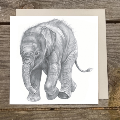 Quadratische Karte - Elefant; „Dann komme ich zu dir“!