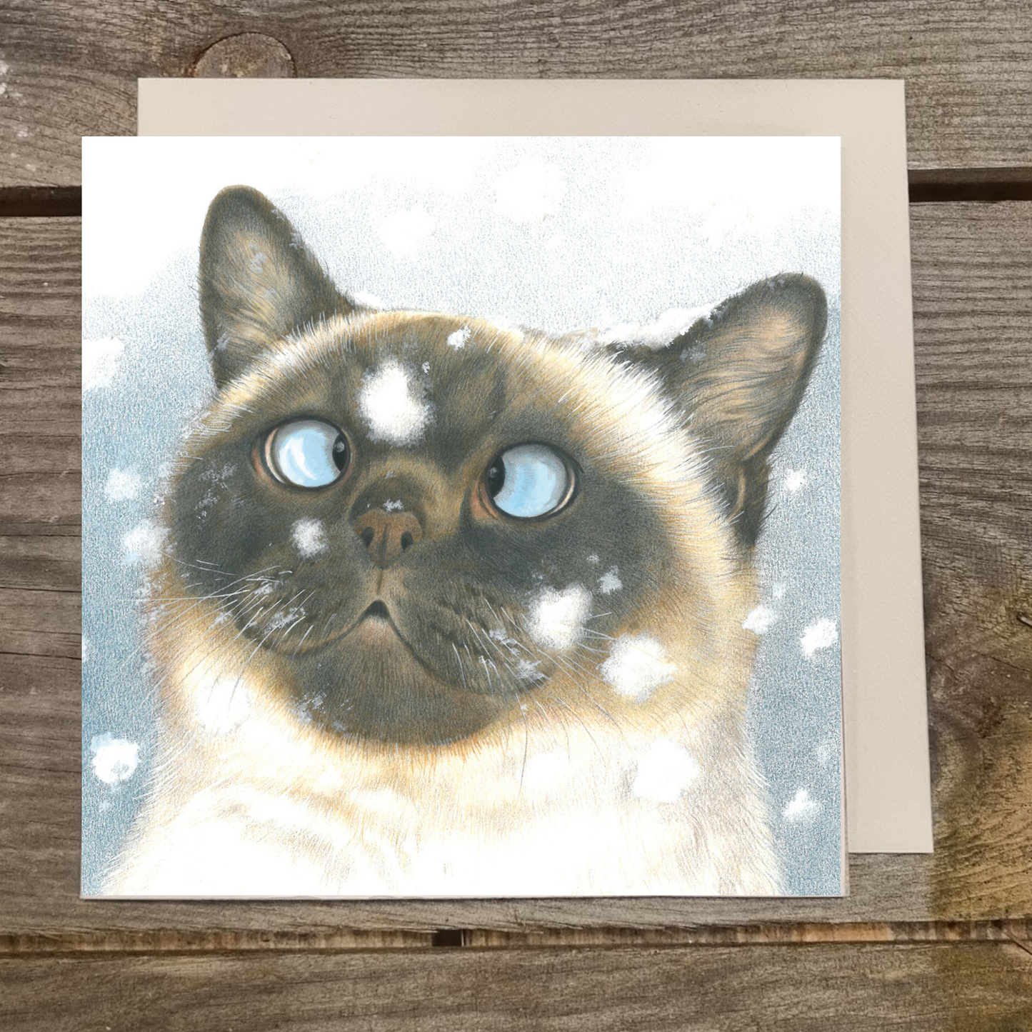 Vierkante kaart - Van sneeuwvlokjes ga ik altijd een beetje scheel kijken....