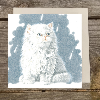 Vierkante kaart -  It's Raining Cat's - Persische Kat