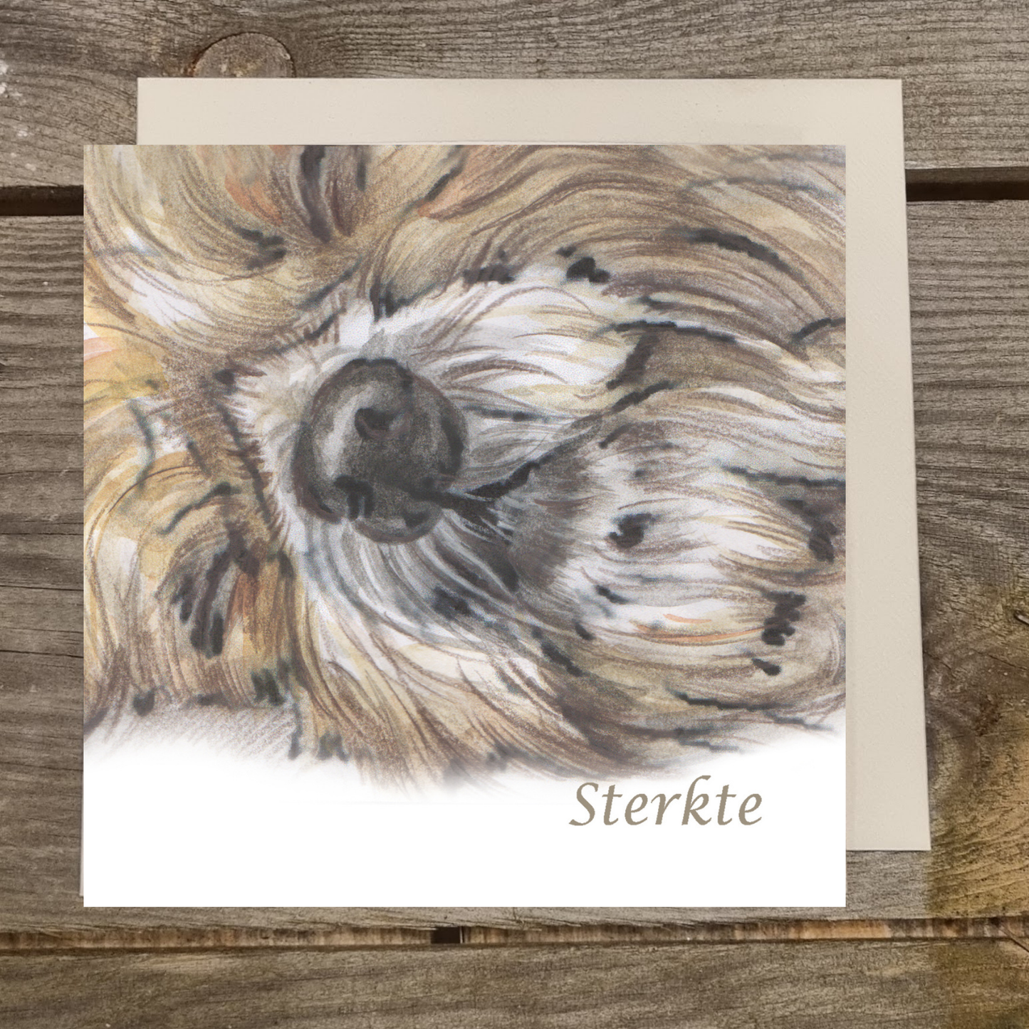 Vierkante kaart -  Condoleancekaart Hond